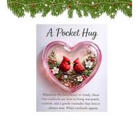 Heart Shaped Pocket Charm - Natural 2D Acrylic Decoration Portable and Small - Heart Shaped Commemorative Objects for Adults Family Friends Birthday Halloween Parties Home