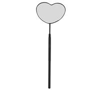 Heart Shaped Professional Stainless Steel Makeup Eyelash Mirror Eye Protection Curvature Face Lipstick Mascara [Makeup Tool] [CA] (Black)