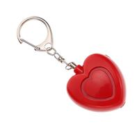 Heart Shaped Red Plastic Alarm Keychain with Light 125db Security