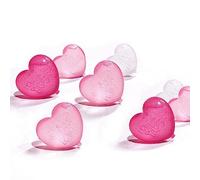 Heart Shaped Reusable Ice Cubes 15 Pack, Food Grade PE Whiskey Chilling Stones for Drinks, Non-Melting Fake Ice Cubes for Beer, Wine, Coffee, Party Supplies