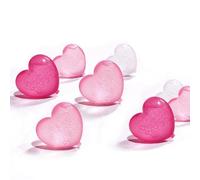 Heart Shaped Reusable Ice Cubes, 15PCS Plastic Ice Cubes, Plastic Ice Cubes Red Pink Hearts, Quick Freeze Colorful Plastic Square Ice Cubes for Drinks Whiskey Vodka Coffee