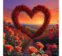 Heart Shaped Rose 90 Piece Jigsaw Puzzles for Adults 30x30cm, adult jigsaw puzzles 90 Pieces, Challenging&Brainteasing Puzzle Family Games, Beautiful Decoration puzzle