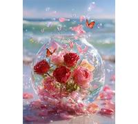 Heart Shaped Rose 90 Piece Jigsaw Puzzles for Adults, Fun jigsaw puzzles 90 pieces, Challenging Puzzle Perfect for Game Nights, Finished Puzzle Size is 25x20cm
