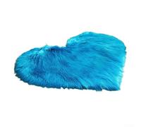 Heart Shaped Rug with Plush Synthetic Coat and Non Slip Backing, Suitable for Bedroom or Living Room Flooring to Provide Safe and Cozy Area (Deep blue)