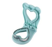 Heart-Shaped Sandwich Maker with Removable Cutting Ring for Easy Cleaning and Consistent Crustless Results (Blue)