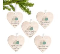 Heart-shaped Sea Friendship Ornament - 3D Acrylic Christmas Decoration | Seasonal Collectible for Travel Souvenir, School Holiday Desk Display, Office, Home and Festive Home Decor