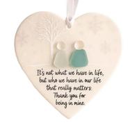 Heart-Shaped Sea Glass Ffiendship Decor, Friendship Heart Hanging Ornament, Home Decor, Makes a Meaningful Gift for Friends