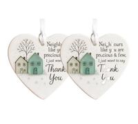 Heart-Shaped Sea Glass Friendship Decor - 2 Pack Ceramic Heart Ornament Keepsake, He-art Christmas Tree Hanging Ornaments, Timeless Friendship Presents for Best Friends, Sea Glass Art for Neighbours