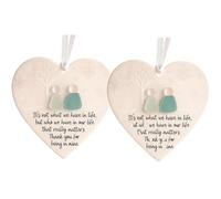 Heart-Shaped Sea Glass Friendship Decor - 2Pcs Acrylic Heart Ornament Keepsake, He-art Christmas Tree Hanging Ornaments, Timeless Friendship Gi-ft for Best Friends, Sea Glass Art for Coworker, Teacher