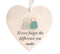 Heart-Shaped Sea Glass Friendship Decor - Everlasting Friendship Heart Keepsake - Friendship Heart Ornament for Christmas Tree Hanging Ornaments, Sea Glass Art for Friendship (D)