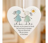 Heart-Shaped Sea Glass Friendship Decor, Friendship Gift For Women, Timeless Friendships Heart Keepsake, Christmas Tree Hanging Ornaments, Xmas Tree Hanging Unique Keepsake Gifts (D)