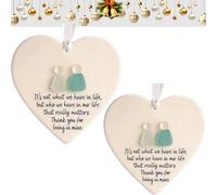 Heart-Shaped Sea Glass Friendship Decor,Handmade Friendship Heart Keepsake Christmas Tree Ornaments,Gift For Best Friend (F)