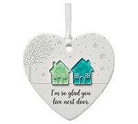 Heart-Shaped Sea Glass Friendship Decor, Handmade Keepsake Gift for Women，Christmas Decorations, Christmas Tree Hanging Ornaments, Timeless Art Love Hearts Shaped Glasses for Best Friend (C)