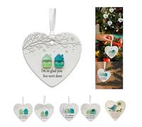 Heart-Shaped Sea Glass Friendship Decor, Handmade Keepsake Gift for Women，Christmas Decorations, Christmas Tree Hanging Ornaments, Timeless Art Love Hearts Shaped Glasses for Best Friend (B)