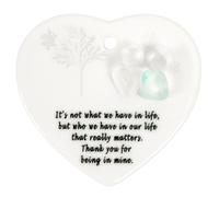 Heart Shaped Sea Glass Friendship Decor, Handmade Neighbours Heart for Christmas Tree Hanging Ornaments, 2D Seaglass Thank You Gift for Christmas（A)