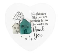 Heart Shaped Sea Glass Friendship Decor, Handmade Neighbours Heart for Christmas Tree Hanging Ornaments, 2D Seaglass Thank You Gift for Christmas (B)