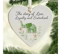 Heart-Shaped Sea Glass Friendship Decor, Its Not What We Have in Life but Who, Friendship Heart Keepsake, 2D Acrylic Heart-Shaped Angel Friendship Ornament, Christmas Tree Hanging Ornaments (H)