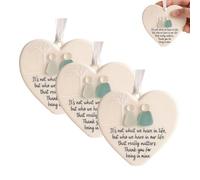 Heart-Shaped Sea Glass Friendship Decor - Sea Glass Art, Friendship Heart Ornament For Christmas Tree Hanging Ornaments, Friendship Heart Keepsake For Friend, Family, Partner (3pc)