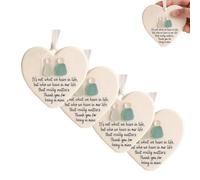 Heart-Shaped Sea Glass Friendship Decor - Sea Glass Art, Friendship Heart Ornament For Christmas Tree Hanging Ornaments, Friendship Heart Keepsake For Friend, Family, Partner (4pc)