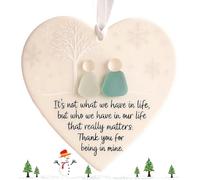 Heart-Shaped Sea Glass Friendship Decor, Sea Glass Christmas Tree Ornaments, Heart-Shaped Seas Glasss Friendship Keepsake, Seaglass Art Hanging Ornaments for Friendships (1)