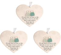 Heart-Shaped Sea Glass Friendship Decor, Timeless Friendship Heart Keepsake, Christmas Pendant for Christmas Tree Hanging Ornaments, Sea Glass Art Gift for Best Friends (3 x White)