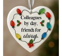 Heart-Shaped Sea Glass Friendship Decor, Timeless Friendship Heart Keepsake, Friend Ornaments for Women, Friends are The Family We Choose Ornament (#6)