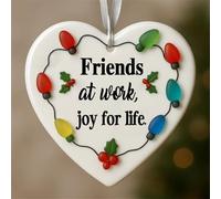 Heart-Shaped Sea Glass Friendship Decor, Timeless Friendship Heart Keepsake, Friend Ornaments for Women, Friends are The Family We Choose Ornament (#5)