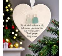 Heart-Shaped Sea Glass Friendship Decor,Timeless Friendship Heart Keepsake,Friendship Heart Ornament for Christmas Tree,Sea Glass Art Hanging Ornaments for Best Friends1