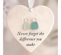 Heart-Shaped Sea Glass Friendship Decor, Timeless Friendship Heart Keepsake, Friendships Hearts Ornament for Christmas Tree Hanging Decoration, Sea Glass Art for Best Friends (E)