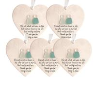 Heart-Shaped Sea Glass Friendship Decor, Timeless Friendship Heart Ornament, Sea Glass Keepsake Decoration for Friends, Love Pendant Tree Hanging Ornaments, Sea Glasses Art for Home Decor (5PC)
