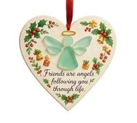 Heart-Shaped Sea Glass Friendship Decor, Timeless Friendship Hearts Keepsake, Christmas Tree Hanging Ornaments, Heart-Shaped Ornament Keepsake, Sea Glass Art for Friends (A, 1P)