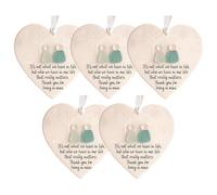 Heart-Shaped Sea Glass Friendship Decor, Timeless Friendship Hearts Keepsake, Christmas Tree Hanging Ornaments, Heart-Shaped Ornament Keepsake, Sea Glass Art for Friends (B, 5P)