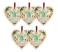 Heart-Shaped Sea Glass Friendship Decor, Timeless Friendship Hearts Keepsake, Christmas Tree Hanging Ornaments, Heart-Shaped Ornament Keepsake, Sea Glass Art for Friends (A, 5P)