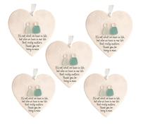 Heart-Shaped Sea Glass Friendship Ornament, Timeless Friendship Heart Keepsake with Inspirational Quote, Meaningful Present for Best Friend, Christmas Tree Ornament & Home Decor (style A 5pcs)