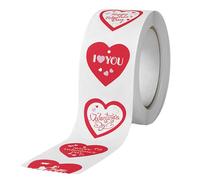 Heart Shaped Sealing Stickers 500 Pcs Roll - Adhesive Valentine's Day Envelope Seals for Love Notes Birthday and Thank You Cards As Gift Wrapping Supplies