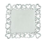 Heart Shaped Serving Tray - 30 cm x 30 cm Aluminium Metal Platter for Parties, Buffets, Valentine's Day Candle Holder Diffuser Tray, Wedding Decor, Modern Platter, Silver Centrepiece, Sushi, Dips