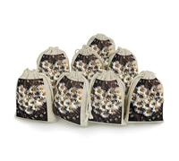 Heart Shaped Shape Bunches Pocket Cotton And Hemp with Drawstring 8 Pieces Reusable Gift Bags Jewelry Pouch for Wedding DIY Craft Party (4.9 X 6.7 Inch)