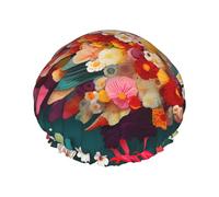 Heart shaped shower caps with double layer, hold your hair well whether it is showering or bathing.
