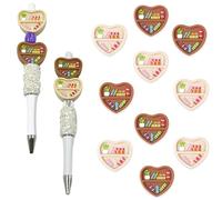 Heart Shaped Silicone Bookshelf Beads, 10 Pieces, Love Theme Library Design, DIY Craft Supplies, Decorative Reading Accessories