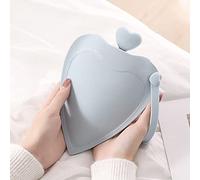 Heart-Shaped Silicone hot Water Bottle, Safe and Explosion-Proof, dispel The Cold, Warm Heart and Close Protection, Help to Provide Warmth and Comfort (Color : Gray)