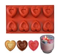 Heart Shaped Silicone Mold - Attractive Design Chocolate Cake Baking Mould Silicone Baking Mould with 8 Cavities | Molds for Holiday Cake Decoration Candy Making Party Resin Craft Cake Mold