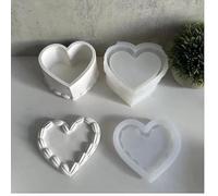 Heart Shaped Silicone Mold with Lid - Multi-Purpose Resin Casting, Cake Baking, Gypsum & Storage Container - Food Safe Flexible Mould for DIY Crafts, Jewelry, Soap Making & Home Organization