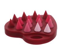 Heart Shaped Silicone Scalp Massager Brush for Shower Shampooing | Double Sided Design, Ergonomic Handle, Soft Bristles, Red Finish, Gentle Care for Sensitive Scalps and On-the-go Use