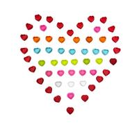 Heart Shaped Silicone Tattoo Ink Caps 100PCS Disposable 6 Color Set Large Tattoo Pigment Cups Holder with Stable Base