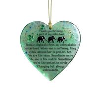 Heart Shaped Sisterhood Ornament, Acrylic & Sea Glass Souvenir Decor With "Thank You For Being A Part Of My Sisterhood" Design, Friendship Keepsake For Christmas Tree Hanging Decorations