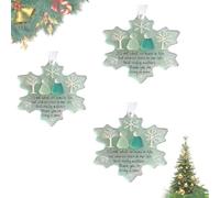 Heart-Shaped Snow-Shaped Sea Glass Friendship Decor, Sea Glass Christmas Tree Ornaments, Heart-Shaped Seas Glasss Friendship Keepsake, Seaglass Art Hanging Ornaments for Friendships (snow*3)