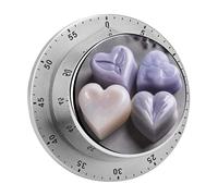 Heart Shaped Soap Mechanical Kitchen Timer for Cooking 60 Min with Magnetic Backing Loud Alarm,Stainless Steel Wind Up Countdown Timer Cute Egg Timers for Cooking Studying Gaming Classroom Office Gym