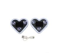 Heart Shaped Solar Lights 2Pack ABS Plastic Garden(dark blue)
