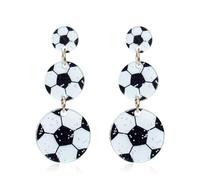 Heart-shaped Sport Ball Dangle Earrings Game Day Earrings for Women Heart Football Basketball Baseball Soccer Drop Earrings Sports Fun Jewelry Gifts, M, Zinc, No Gemstone