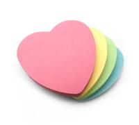 Heart Shaped Sticky Notes | 4-Pack Pastel Colors | 400 Sheets | 76x76mm